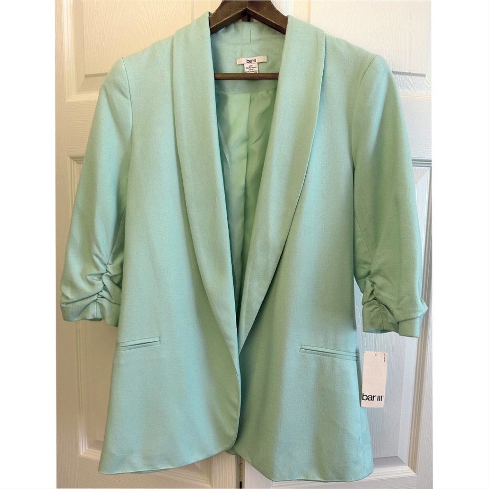 Bar III Monterey Open Lapel Mint Blazer, Size M, NWT